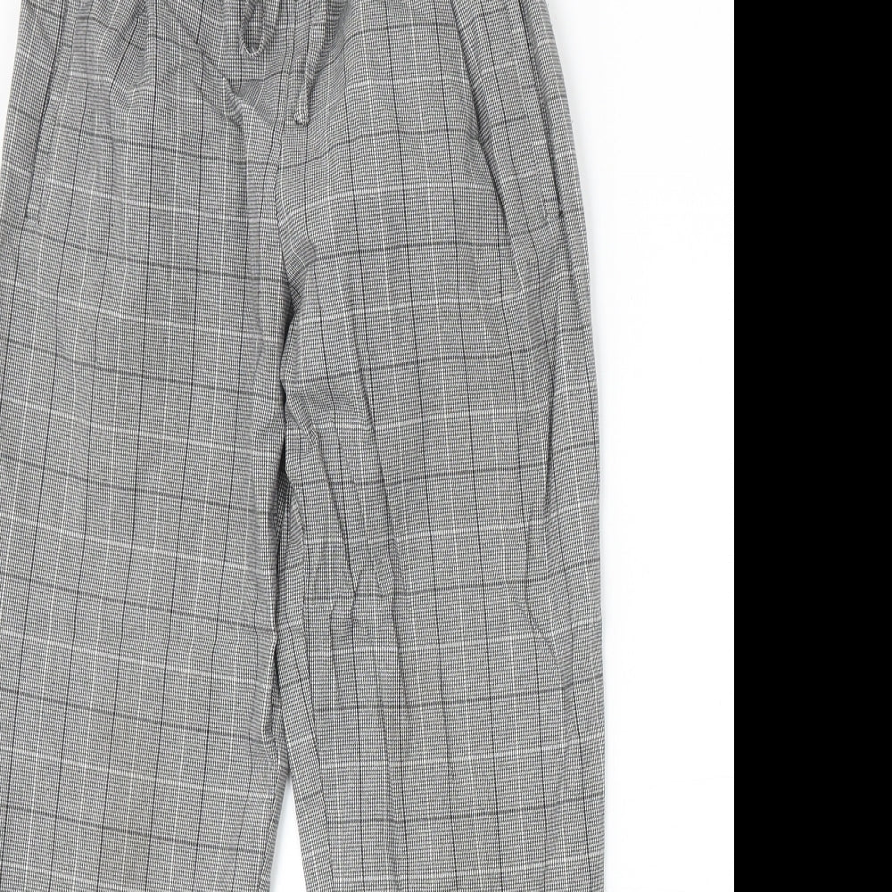 Light Before Dark Womens Grey Plaid Polyester Carrot Trousers Size XS Regular Drawstring