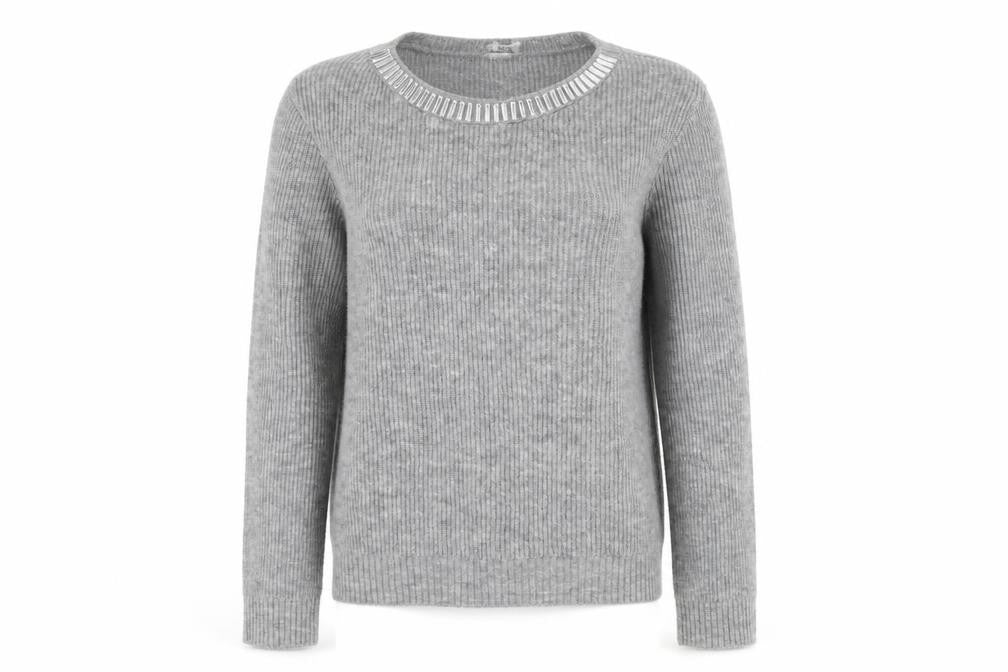 Primark Womens Grey Scoop Neck Acrylic Pullover Jumper Size L
