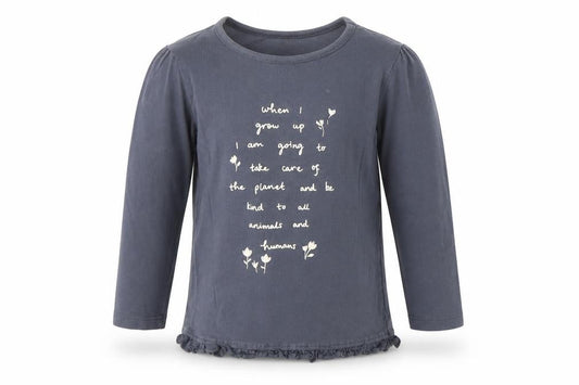 George Girls Blue 100% Cotton Pullover T-Shirt Size 18-24 Months Boat Neck Pullover - Quote
