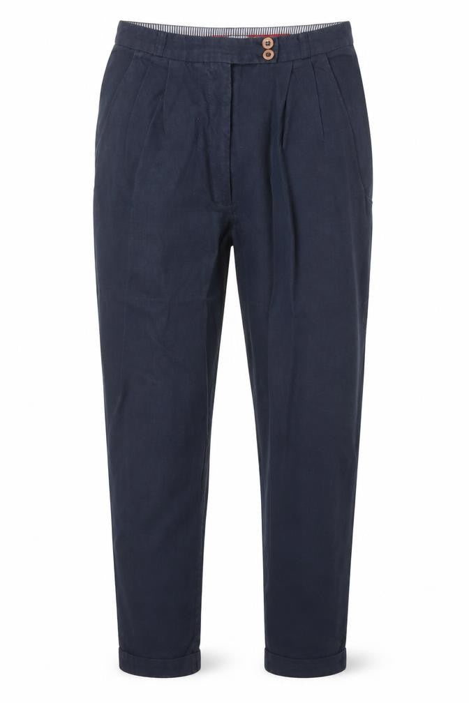 River Island Womens Blue Cotton Trousers Size 6 Regular Zip