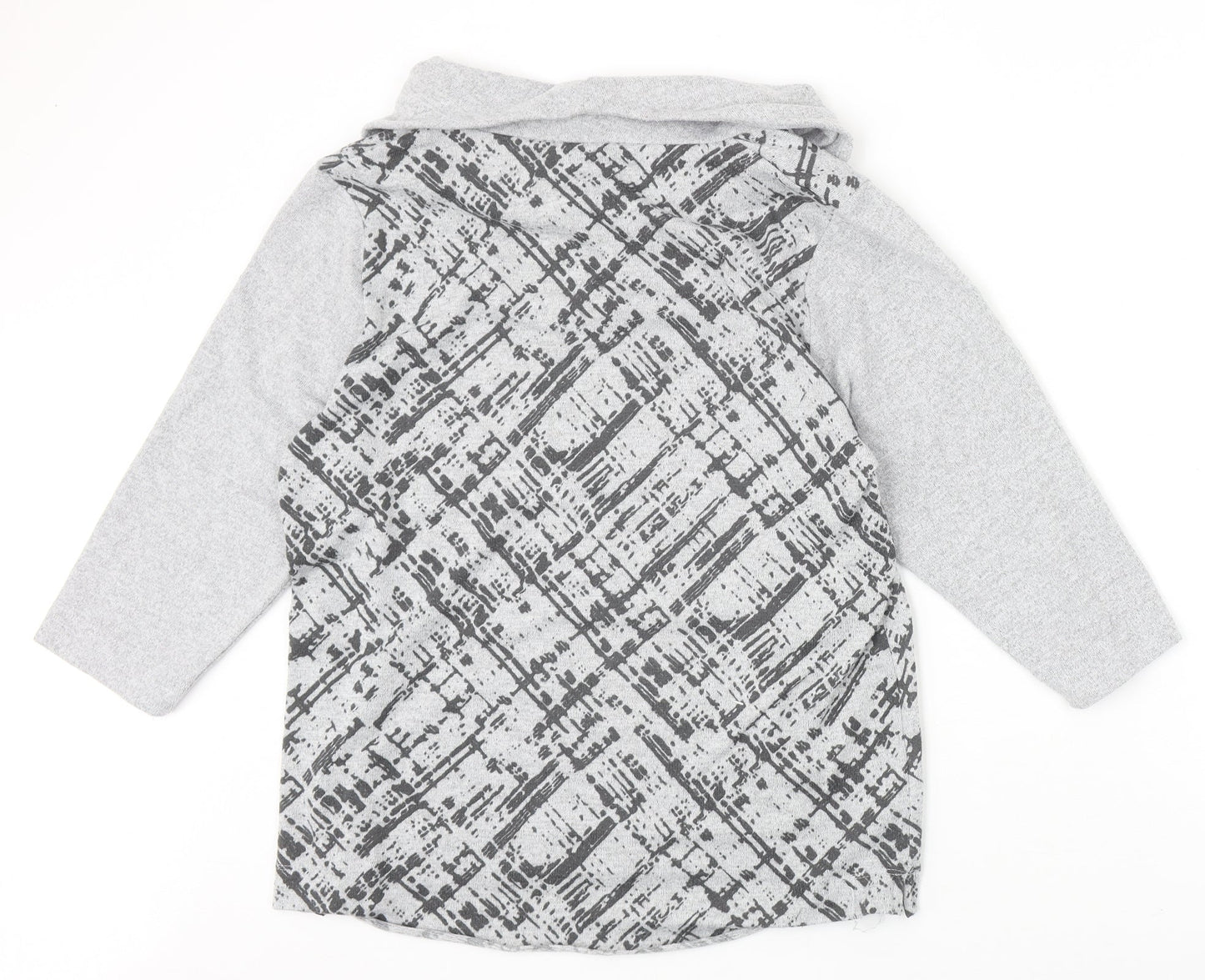 Tigi Womens Grey Roll Neck Geometric Polyester Pullover Jumper Size 14