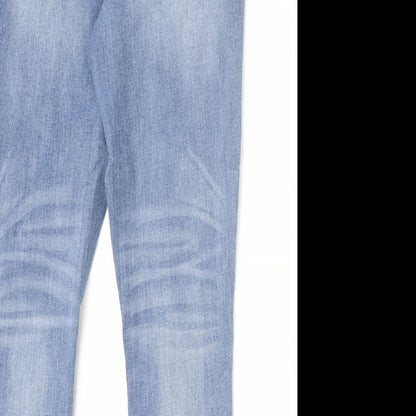 JustFab Womens Blue Cotton Straight Jeans Size 34 in Regular Zip