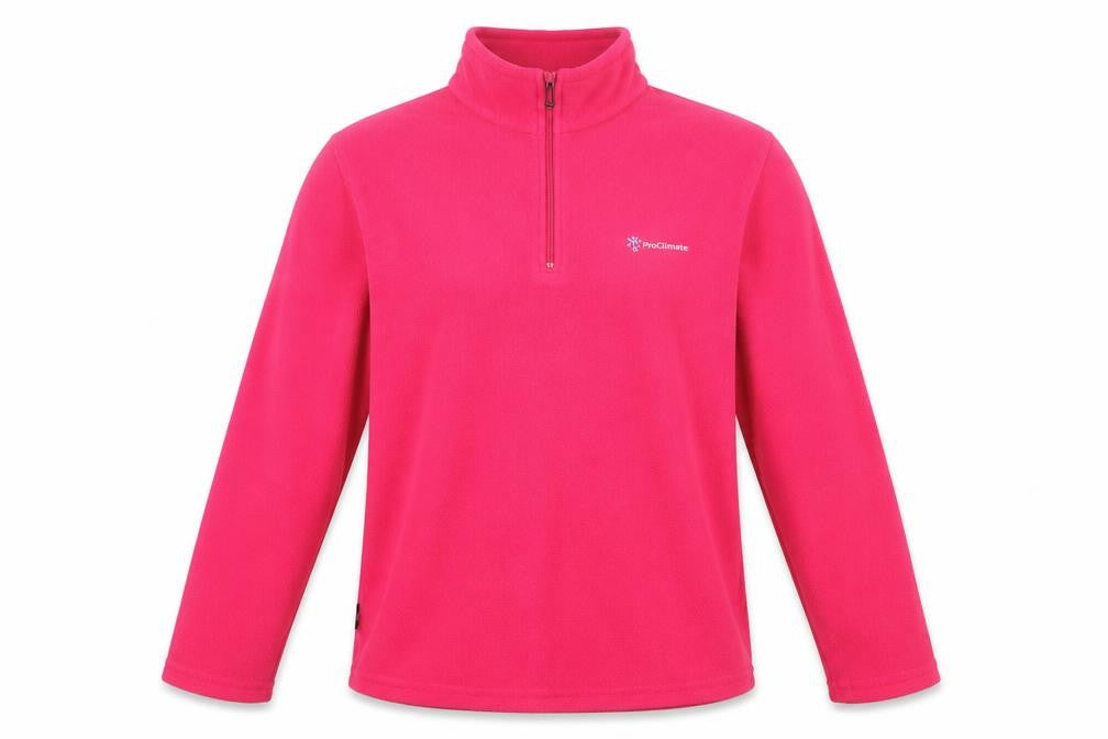 ProClimate Womens Pink Polyester Pullover Sweatshirt Size L Zip