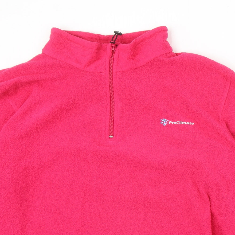 ProClimate Womens Pink Polyester Pullover Sweatshirt Size L Zip