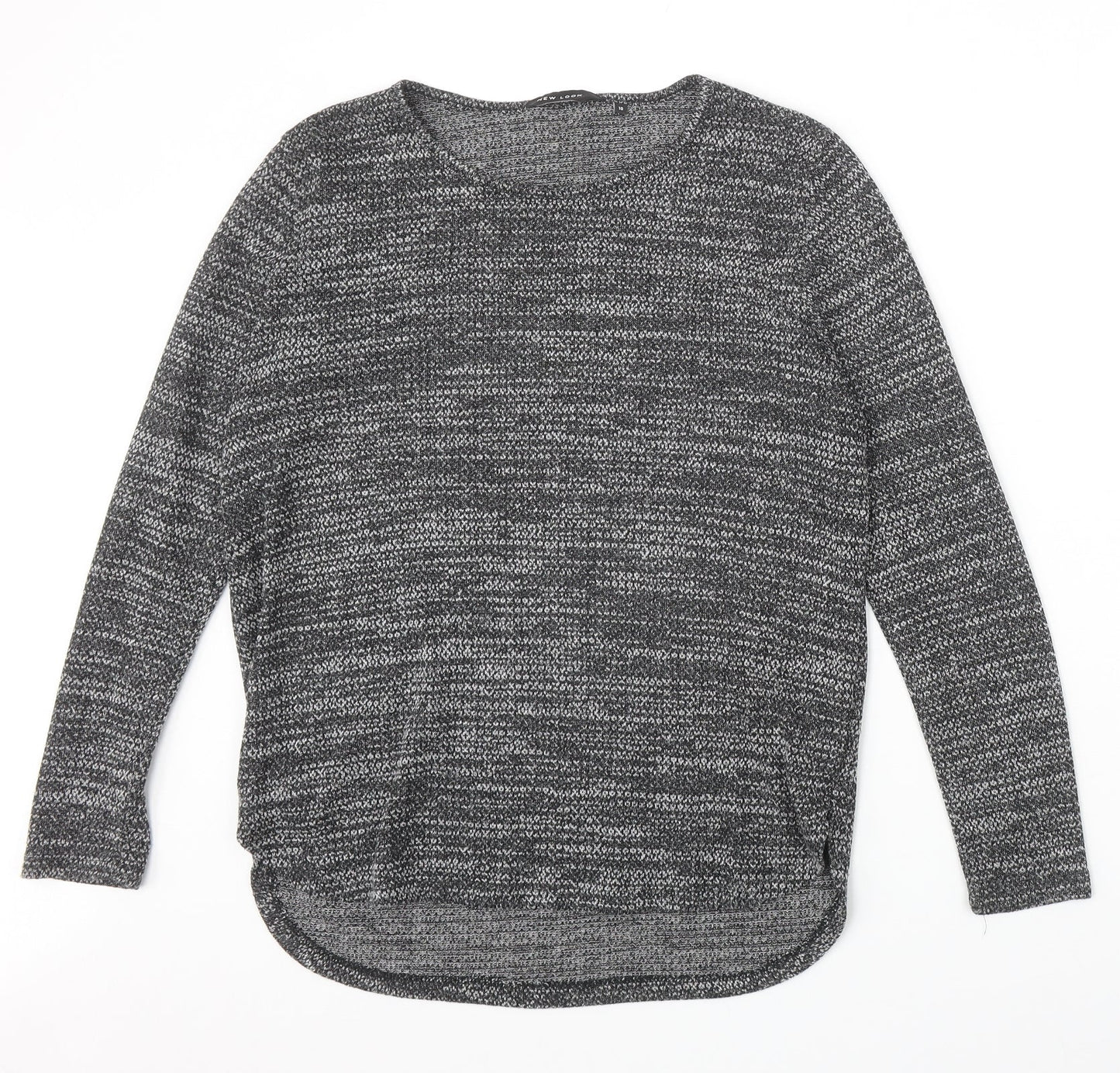 New Look Womens Black Round Neck Polyester Pullover Jumper Size 10