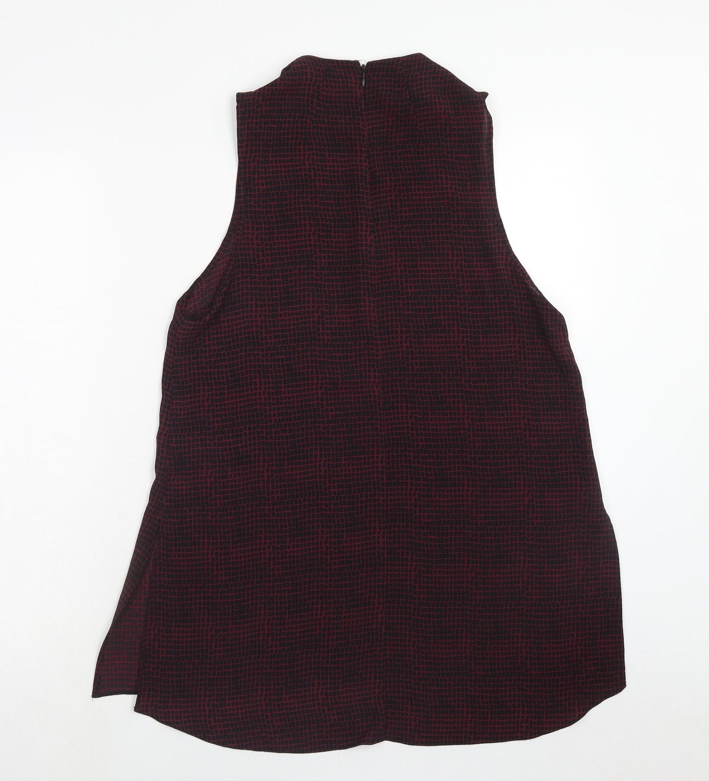 Topshop Womens Purple Geometric Polyester Tunic Tank Size 10 Round Neck