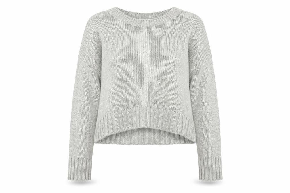 New Look Womens Grey Round Neck Acrylic Pullover Jumper Size S