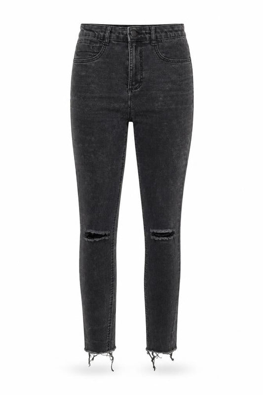 Zara Womens Black Cotton Skinny Jeans Size 8 Regular Zip