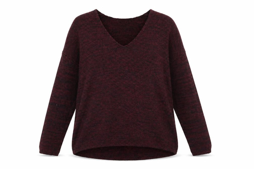 H&M Womens Red V-Neck Cotton Pullover Jumper Size S