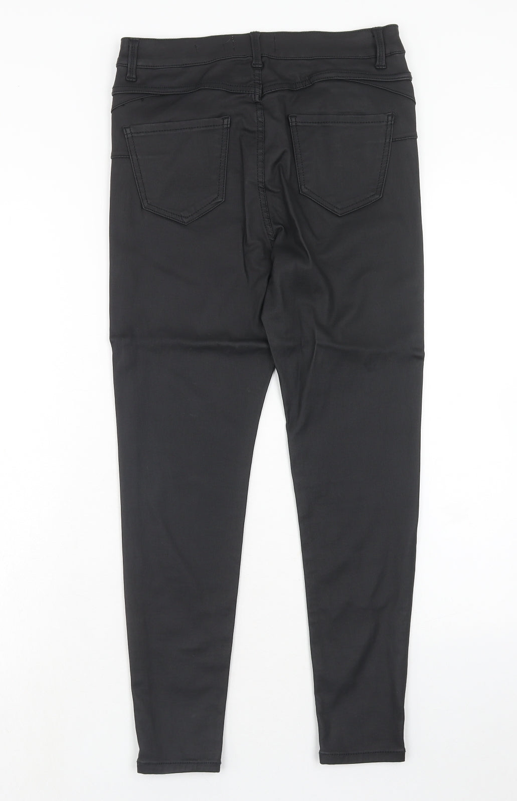 New Look Womens Black Viscose Trousers Size 12 Regular Zip
