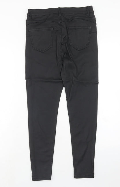 New Look Womens Black Viscose Trousers Size 12 Regular Zip