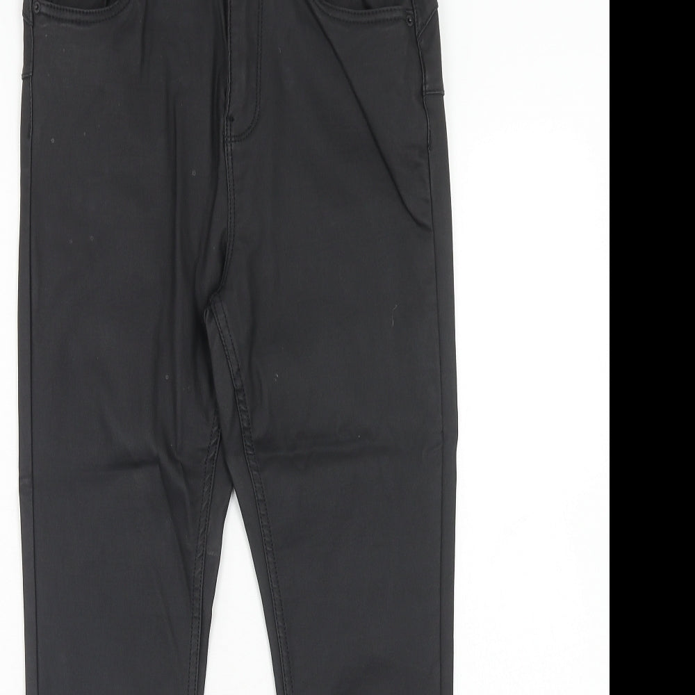 New Look Womens Black Viscose Trousers Size 12 Regular Zip