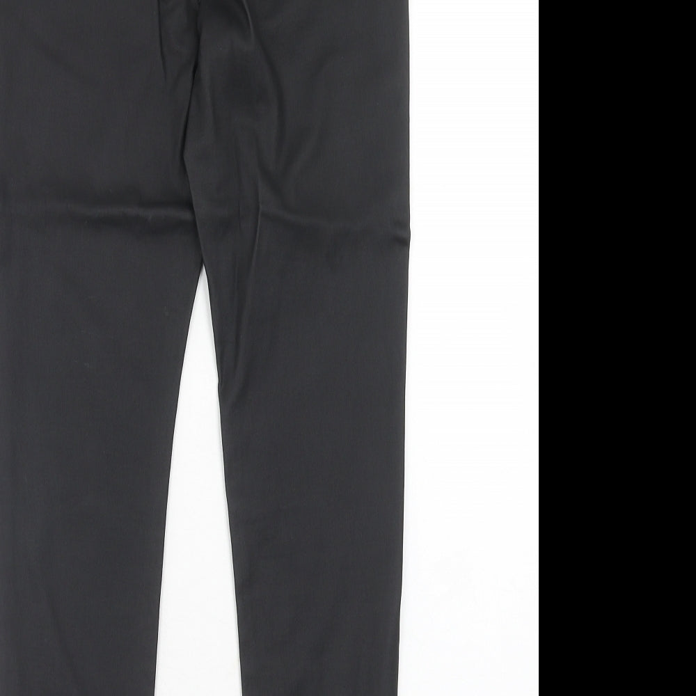 New Look Womens Black Viscose Trousers Size 12 Regular Zip