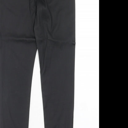 New Look Womens Black Viscose Trousers Size 12 Regular Zip