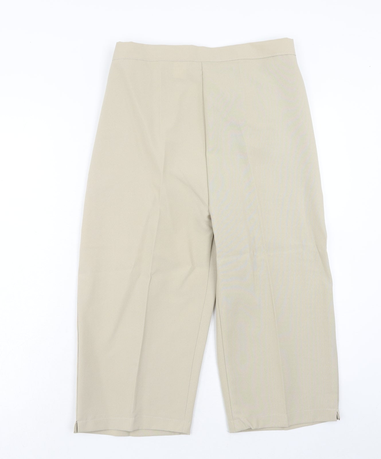 Preworn Womens Beige Polyester Trousers Size 10 Regular