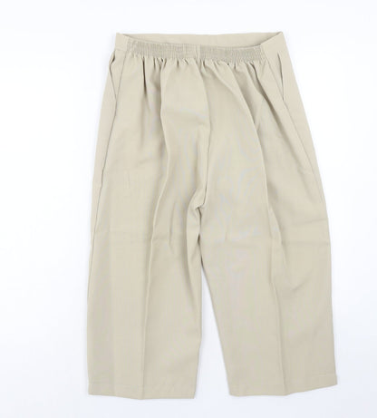 Preworn Womens Beige Polyester Trousers Size 10 Regular
