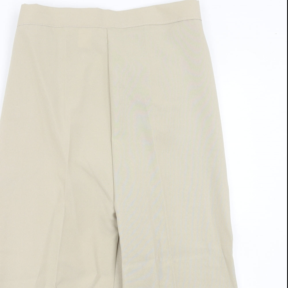 Preworn Womens Beige Polyester Trousers Size 10 Regular