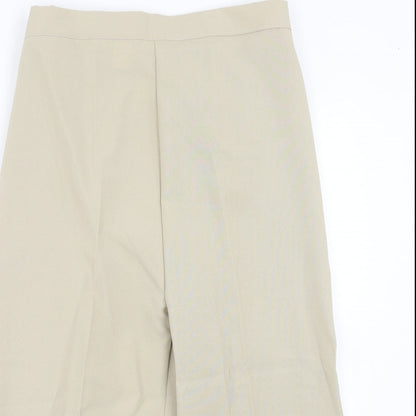 Preworn Womens Beige Polyester Trousers Size 10 Regular