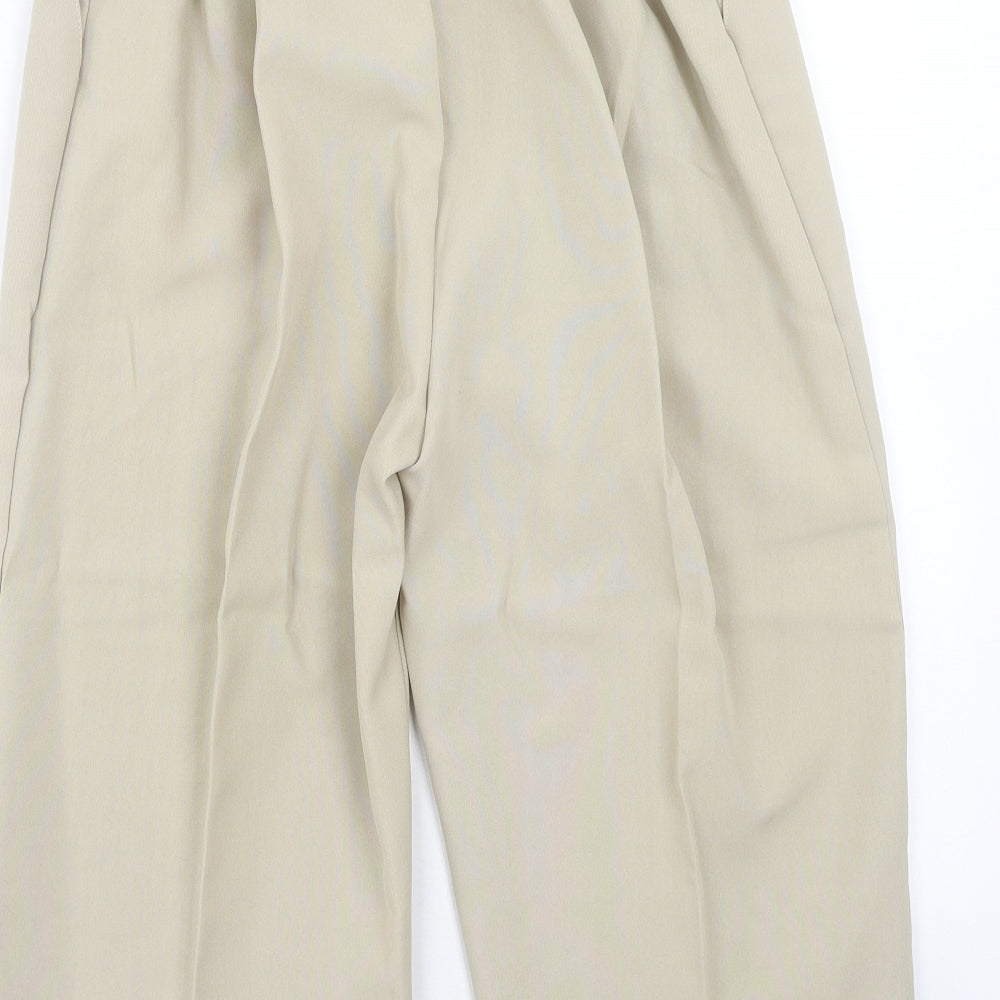 Preworn Womens Beige Polyester Trousers Size 10 Regular