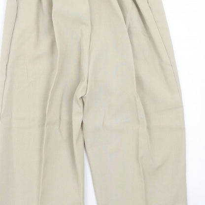 Preworn Womens Beige Polyester Trousers Size 10 Regular