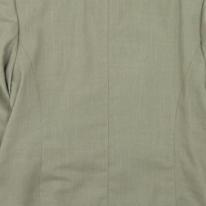 Michael H Womens Green Polyester Jacket Blazer Size 16