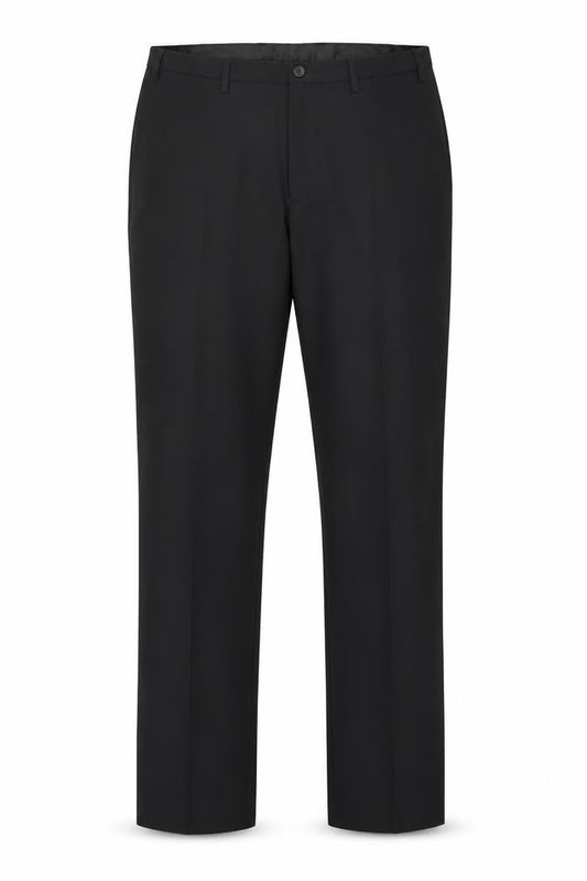F&F Mens Black Polyester Dress Pants Trousers Size 28 in L33 in Regular Zip - Long Leg