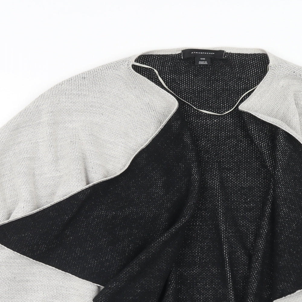 Atmosphere Womens Grey Round Neck Acrylic Cardigan Jumper Size S - Size S-M