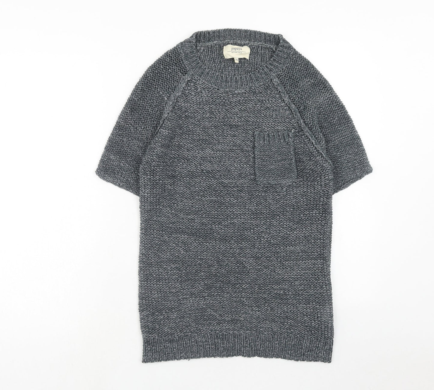 Papaya Womens Blue Round Neck Acrylic Pullover Jumper Size 10
