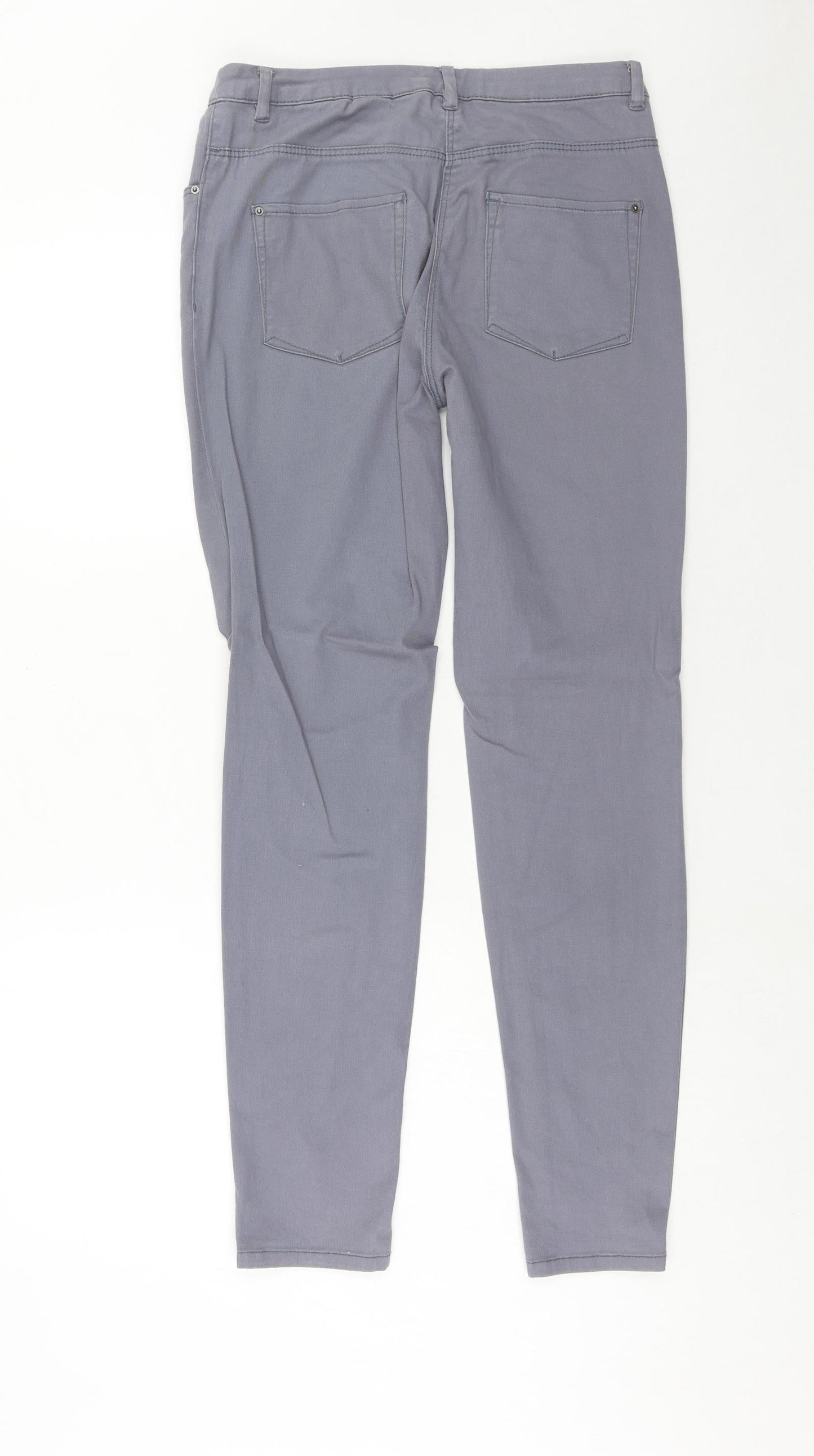 H&M Womens Grey Cotton Skinny Jeans Size 10 Regular Zip