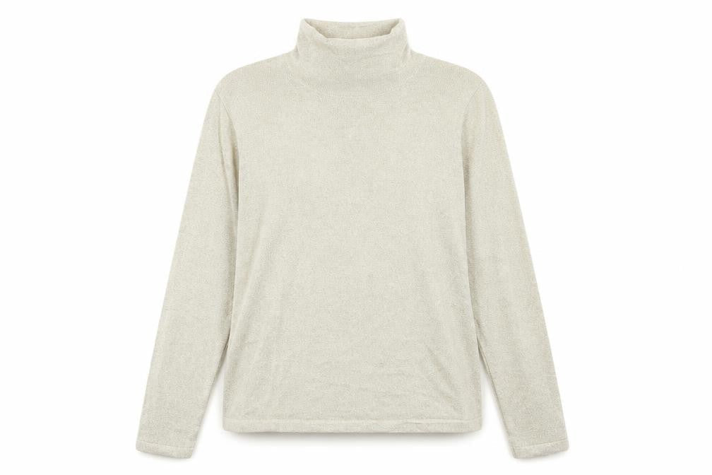 Talbots Womens Gold Mock Neck Cotton Pullover Jumper Size M
