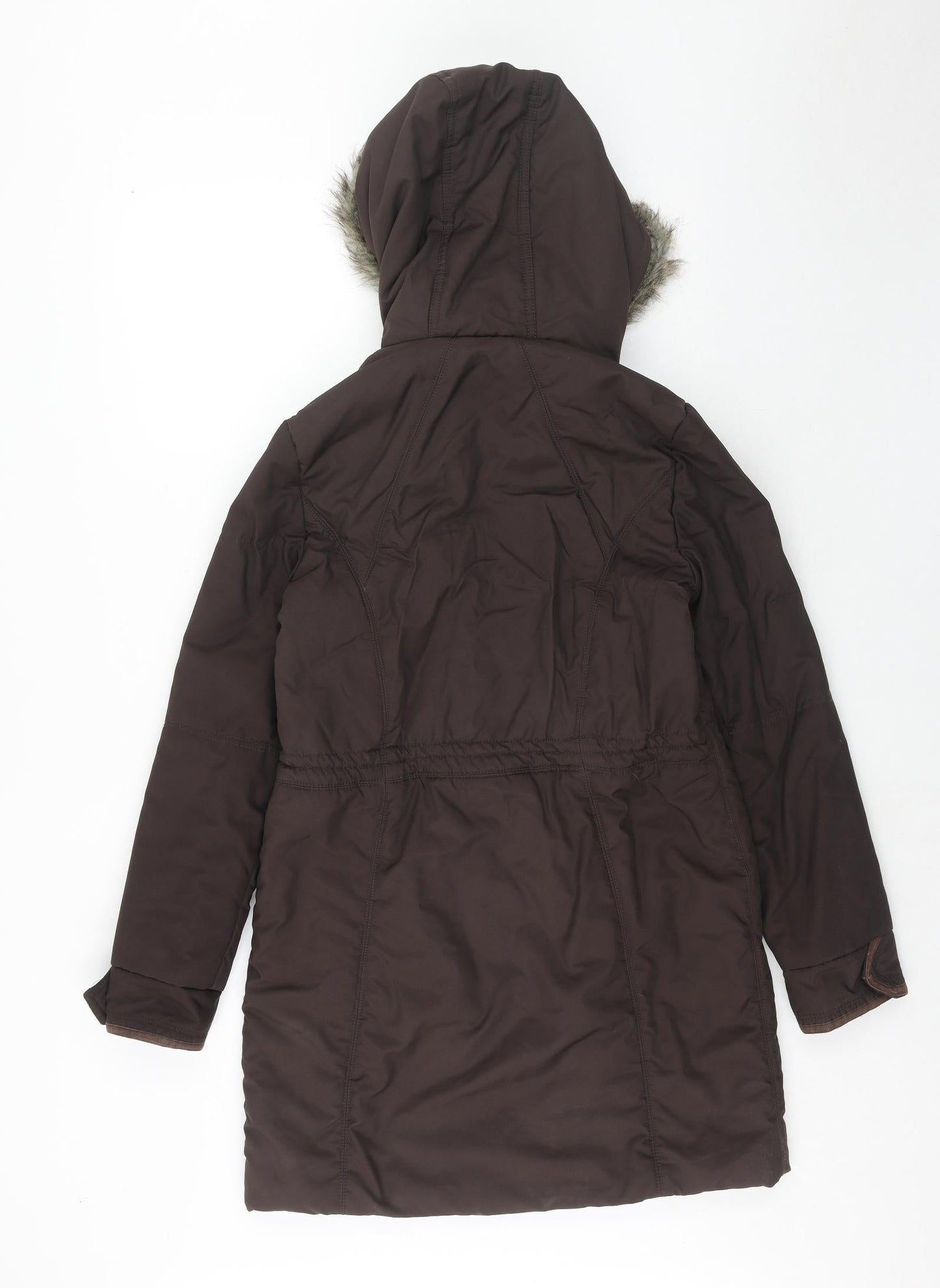 NEXT Womens Brown Parka Coat Size 8 Zip