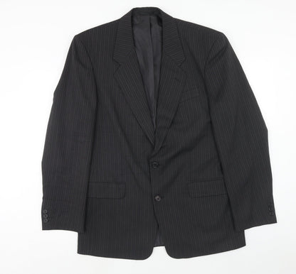 C&A Mens Grey Striped Polyester Jacket Suit Jacket Size 38 Regular
