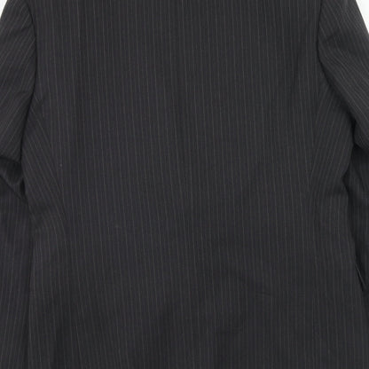 C&A Mens Grey Striped Polyester Jacket Suit Jacket Size 38 Regular