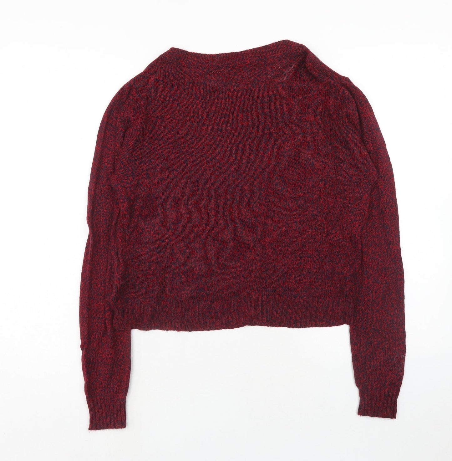 H&M Womens Red Round Neck Acrylic Pullover Jumper Size M