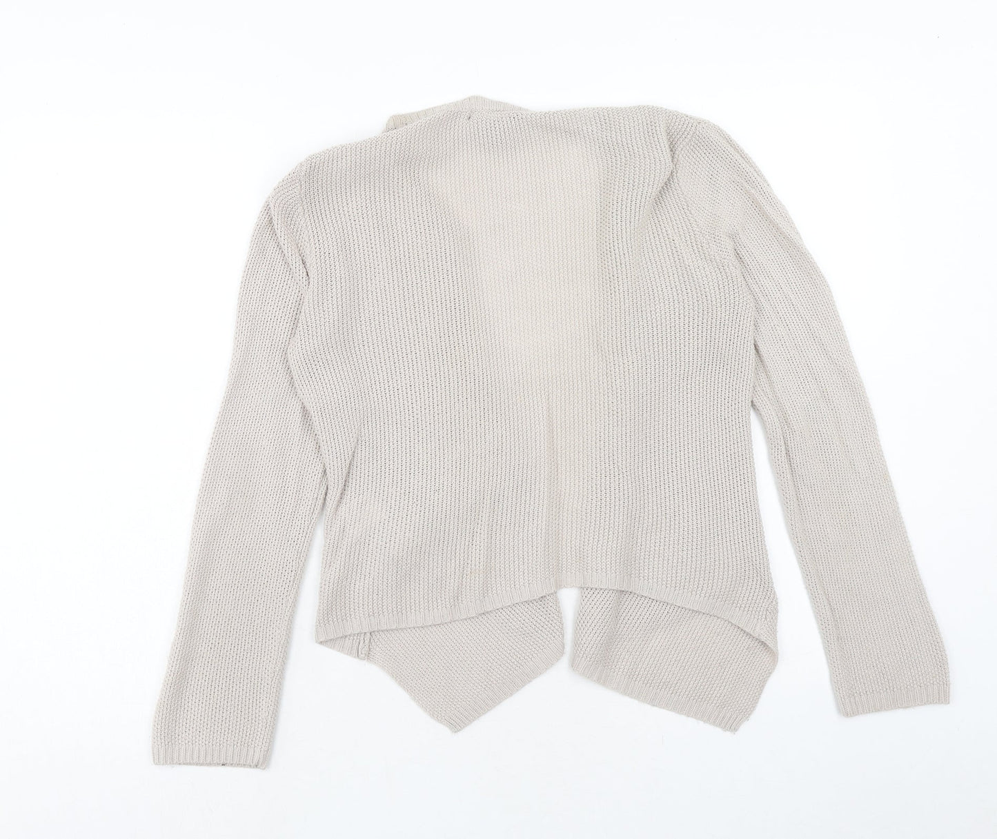 H&M Womens Beige V-Neck Acrylic Cardigan Jumper Size S