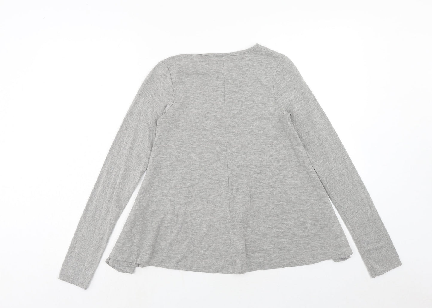 Boohoo Womens Grey Polyester Basic T-Shirt Size 6 Round Neck