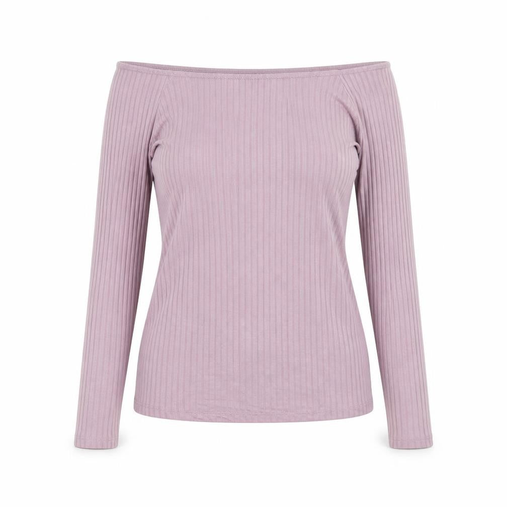 ASOS Womens Purple Viscose Basic T-Shirt Size 12 Off the Shoulder