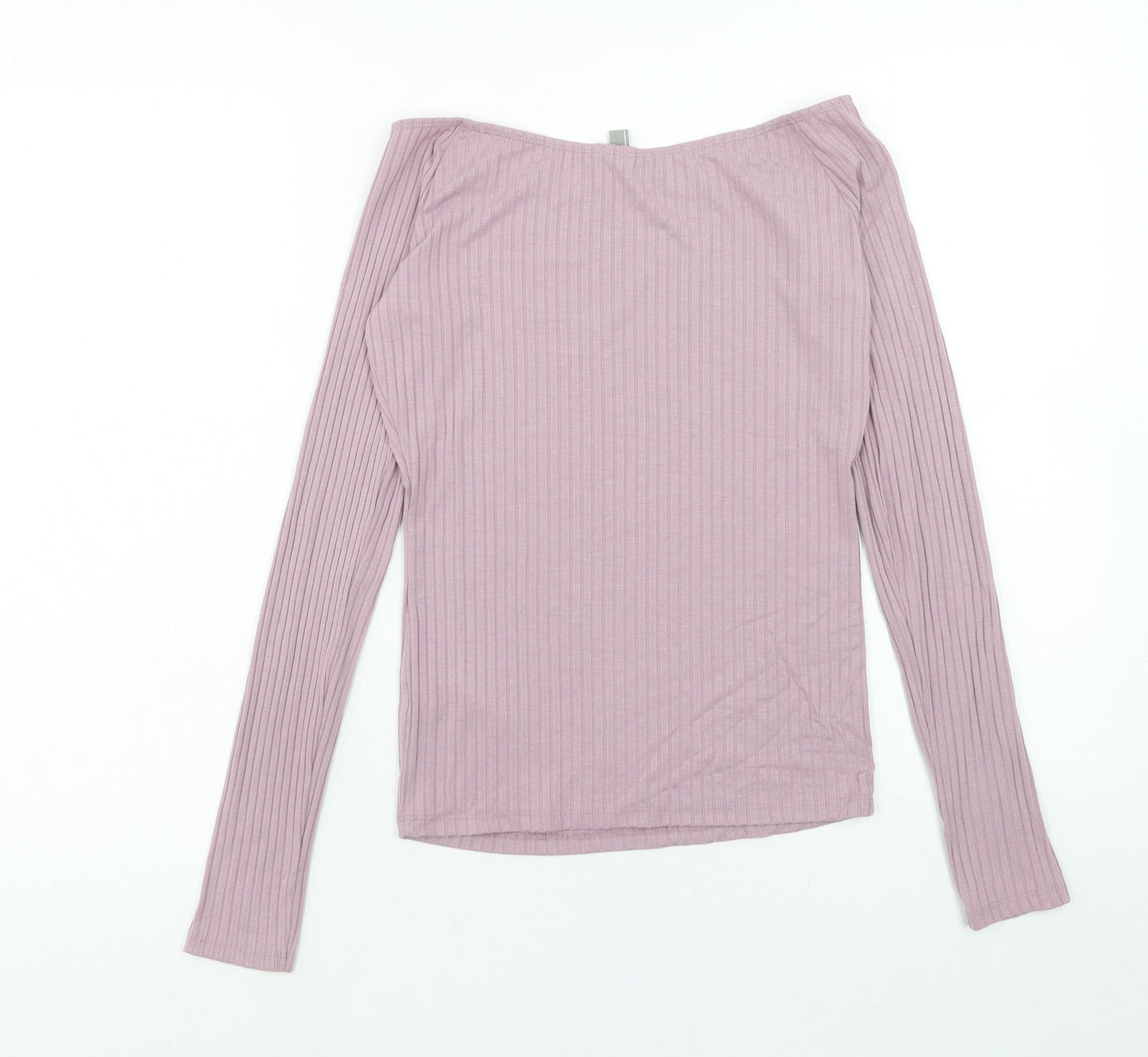ASOS Womens Purple Viscose Basic T-Shirt Size 12 Off the Shoulder