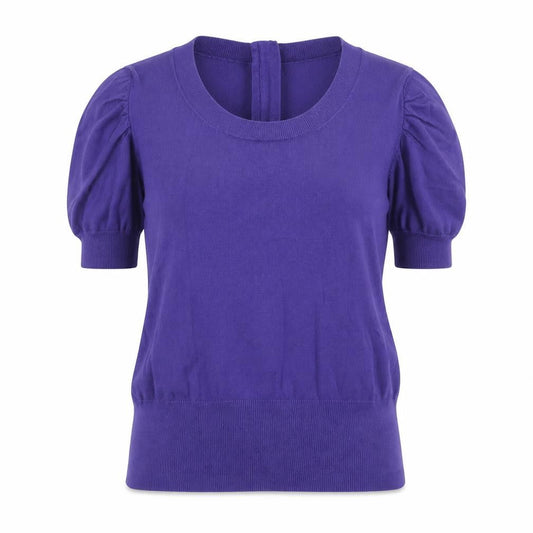 Debenhams Womens Purple Scoop Neck Cotton Pullover Jumper Size 12 Zip