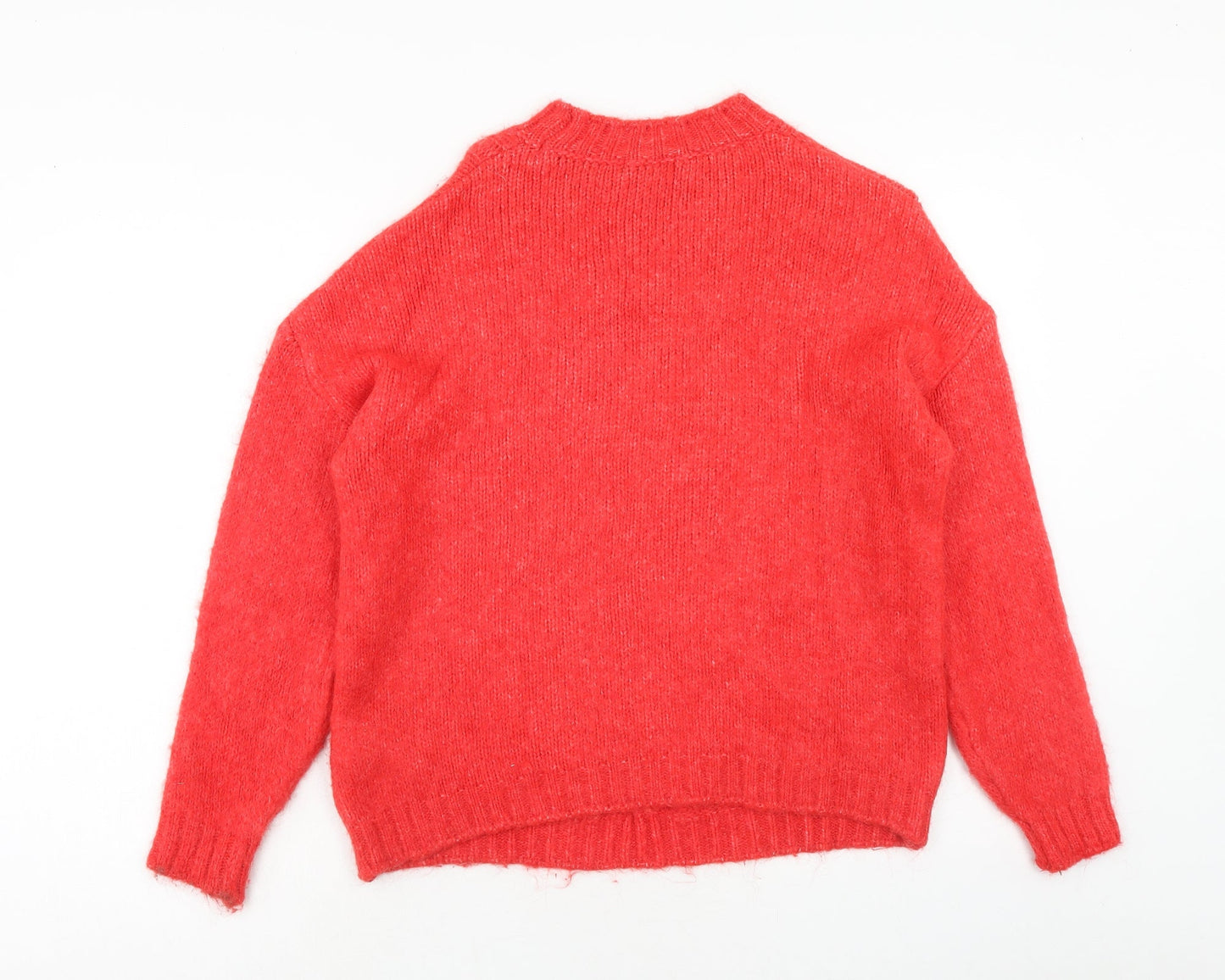 Principles Womens Red Round Neck Acrylic Pullover Jumper Size 12