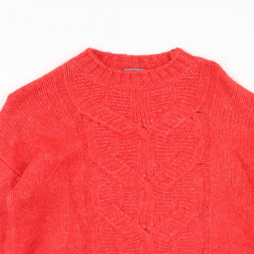 Principles Womens Red Round Neck Acrylic Pullover Jumper Size 12