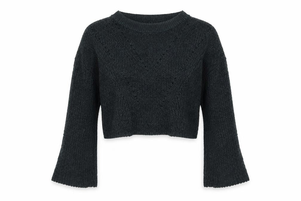 Alya Womens Green Round Neck Acrylic Pullover Jumper Size M