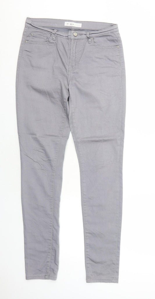 MIla Womens Grey Cotton Skinny Jeans Size 12 Regular Zip