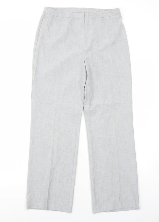 Essentials Womens Grey Polyester Trousers Size 12 Regular Zip