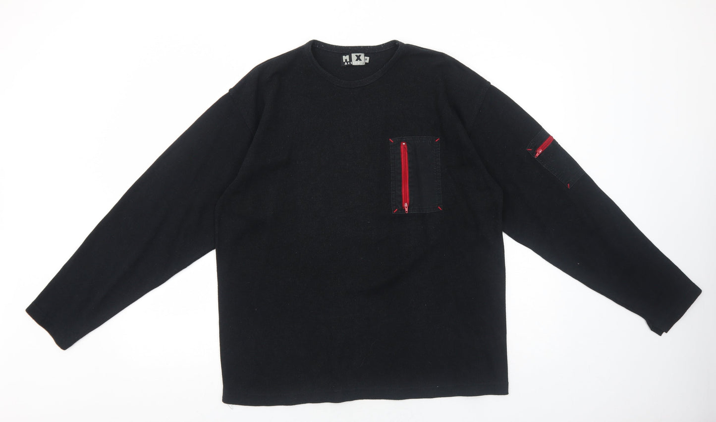 MX Active Mens Black Polyester Pullover Sweatshirt Size M