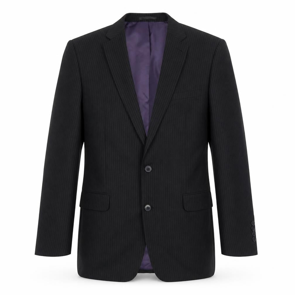 Taylor & Wright Mens Black Striped Polyester Jacket Suit Jacket Size 40 Regular