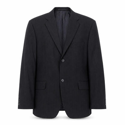 George Mens Black Striped Polyester Jacket Blazer Size 40 Regular