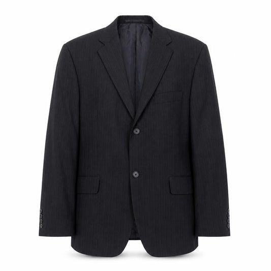 George Mens Black Striped Polyester Jacket Blazer Size 40 Regular