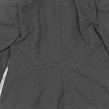 Atmosphere Womens Black Geometric Polyester Jacket Blazer Size 6