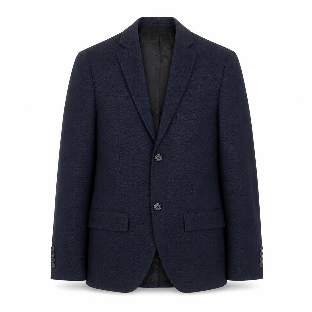 Topman Mens Blue Polyester Jacket Suit Jacket Size 34 Regular